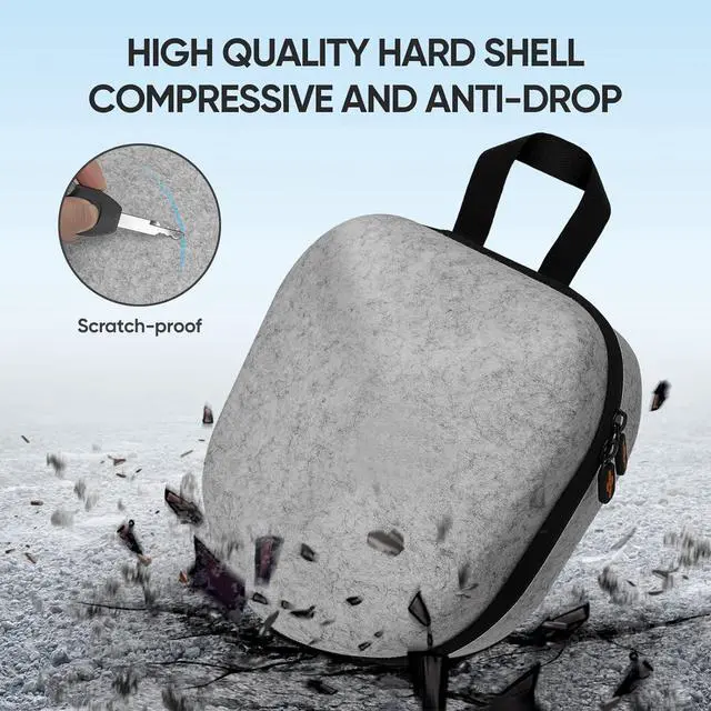 Alt view image 6 of 6 - sarlar Hard Carrying Case for Meta/Oculus Quest 2 VR Headset, Touch Controller, Original Fabric Head Strap, Precise Slots, Odor Felt with Lens Protector Cover, Portable Protection for Travel