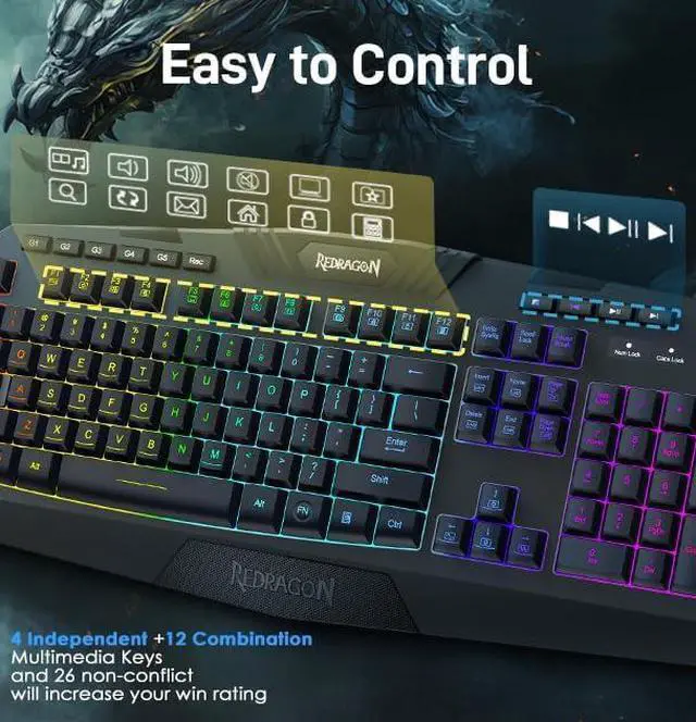 Alt view image 2 of 4 - Updated S101 Programmable Gaming Keyboard and Mouse, RGB Backlit Keyboard Mouse with Software, Independent Macro Record Keys, Value Combo Set