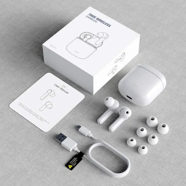 Alt view image 5 of 5 - Wireless Earbuds, Bluetooth 5.0 Earbuds Hi-Fi Stereo Headphones 30H Playtime True Wireless Earbuds IPX6 Waterproof Earphones in-Ear Headphones with Mic and USB C for Working/Travel/Gym