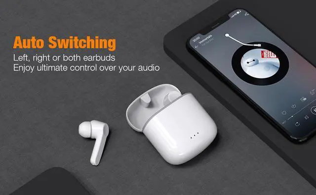 Alt view image 4 of 5 - Wireless Earbuds, Bluetooth 5.0 Earbuds Hi-Fi Stereo Headphones 30H Playtime True Wireless Earbuds IPX6 Waterproof Earphones in-Ear Headphones with Mic and USB C for Working/Travel/Gym