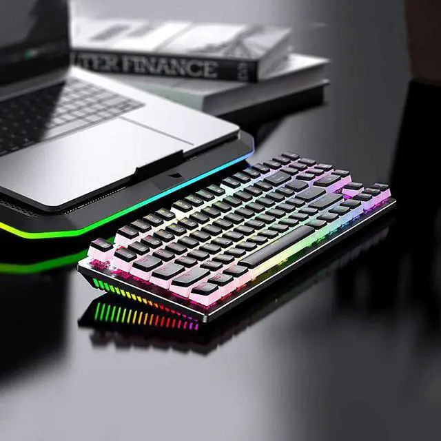 Alt view image 6 of 7 - Havit Mechanical Gaming Keyboard with PBT Pudding Keycaps, 89 Keys RGB Backlit Wired USB Computer Keyboards with Blue Switches & Surround Lighting for Desktop PC Gamer
