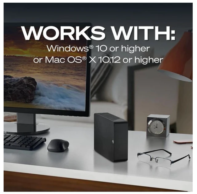 Alt view image 5 of 5 - Seagate - Expansion 28TB External USB 3.0 Desktop Hard Drive with Rescue Data Recovery Services - Black