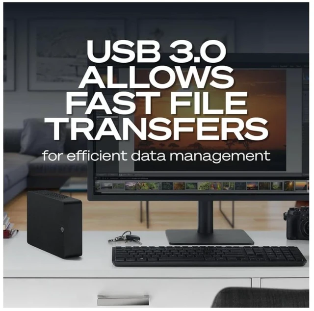 Alt view image 3 of 5 - Seagate - Expansion 28TB External USB 3.0 Desktop Hard Drive with Rescue Data Recovery Services - Black