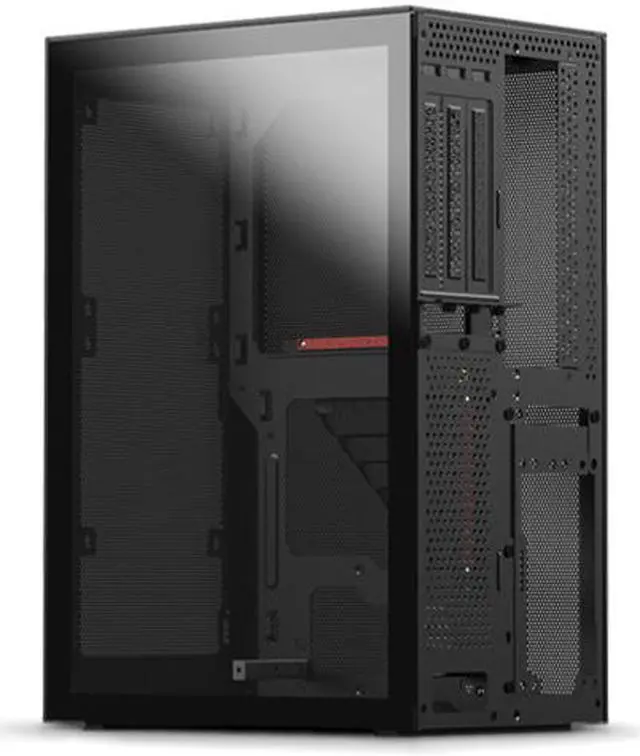 Alt view image 4 of 6 - SSUPD Meshlicious Mini-ITX Small Form Factor (SFF) Case - One Tempered Glass Side Panel & One Mesh Side Panel with PCIe 4.0 Riser Cable - Black Color, Tool-Free and Easy Accessibility