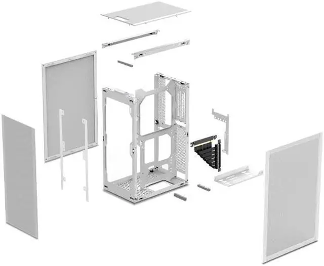 Alt view image 3 of 6 - SSUPD Meshlicious Mini-ITX Small Form Factor (SFF) Case - Full Mesh Side Panel with PCIe 3.0 Riser Cable - White Color, Tool-Free and Easy Accessibility