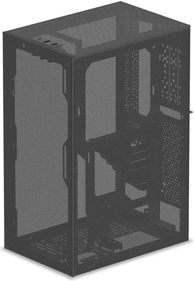Alt view image 2 of 5 - SSUPD Meshroom S Mini-ITX Small Form Factor (SFF) Case - Full Mesh Side Panel, Without Riser Cable - Gray Color, Tool-Free and Easy Accessibility