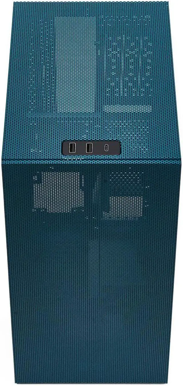 Alt view image 2 of 7 - SSUPD Meshroom S Mini-ITX Small Form Factor (SFF) Case - Full Mesh Side Panel, Without PCIe Riser Cable - Peacock Blue Color, Tool-Free and Easy Accessibility, 90 degree DisplayPort 1.4 cable included
