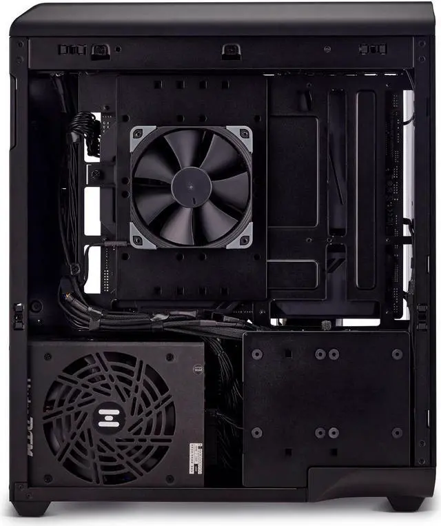 Alt view image 4 of 7 - SSUPD Xhuttle Black ATX Mid Tower Gaming Case, with a dual - chamber design, Panoramic Tempered Glass ,Vertical GPU Airflow, Includes 3 x 120mm ARGB Reverse Fan, RGB Strip