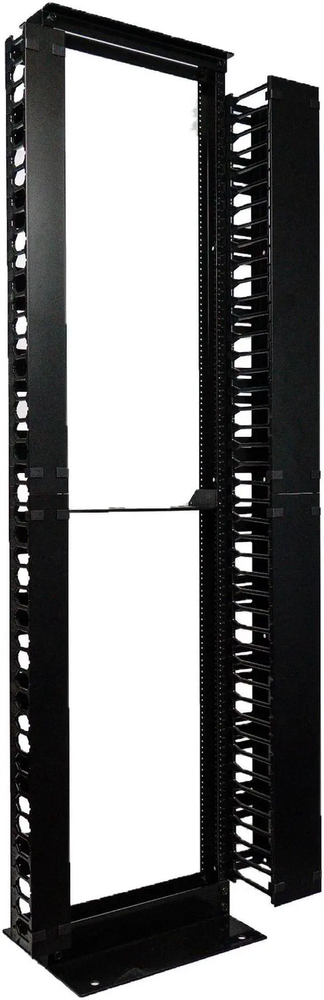 Alt view image 5 of 5 - DavisLegend 45U 2 Post Open Frame Rack Steel With Free Top Cable Tray Black