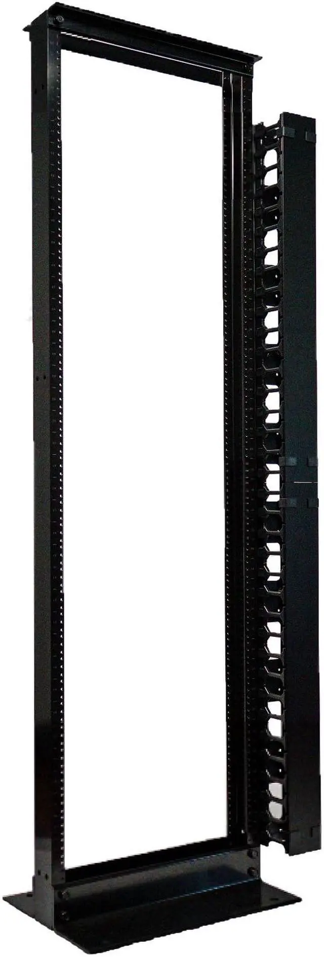 Alt view image 4 of 5 - DavisLegend 45U 2 Post Open Frame Rack Steel With Free Top Cable Tray Black