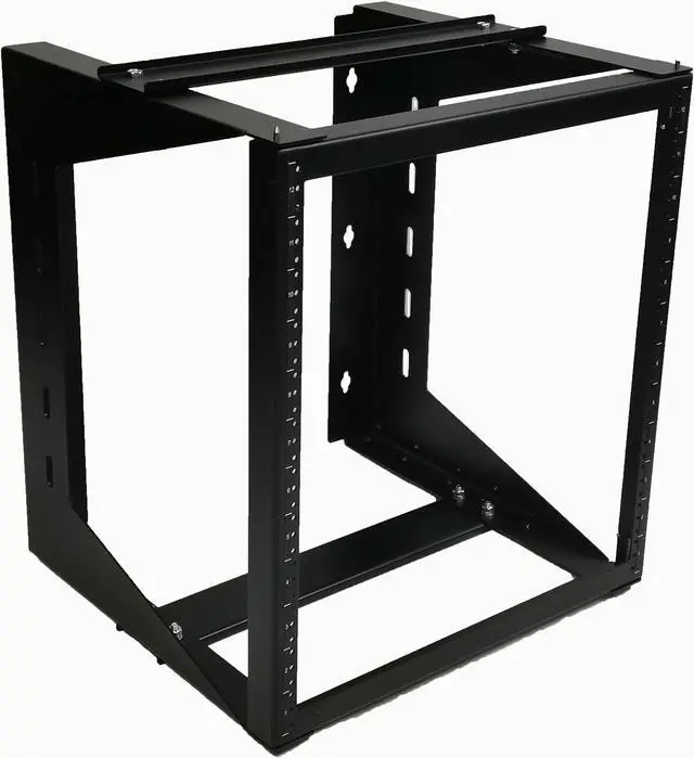 Main image of DavisLegend 12U Swing Gate Wall Mount IT Open Frame Network Rack Hinged 19" Tap Black 18" deep
