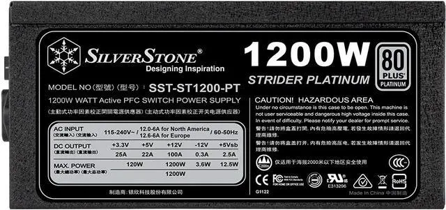 Alt view image 7 of 7 - SilverStone Technology ST1200-PT 80 Plus Platinum 1200W Fully Modular ATX/PS2 Power Supply SST-ST1200-PT-X Black