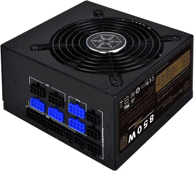 Alt view image 7 of 12 - 850W, ATX, single +12V rails with 70.9A output, Silent 120mmFan with 18dBA, efficiency 80Plus Gold certification, fully modular cable, 140mm depth, 6x8/6pin PCI-E.