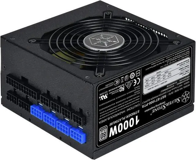 Alt view image 3 of 7 - SilverStone Technology 1000 Watt Fully Modular 80 Plus Platinum Power Supply Ultra Compact 140mm in Depth, ST1000-PTS-x