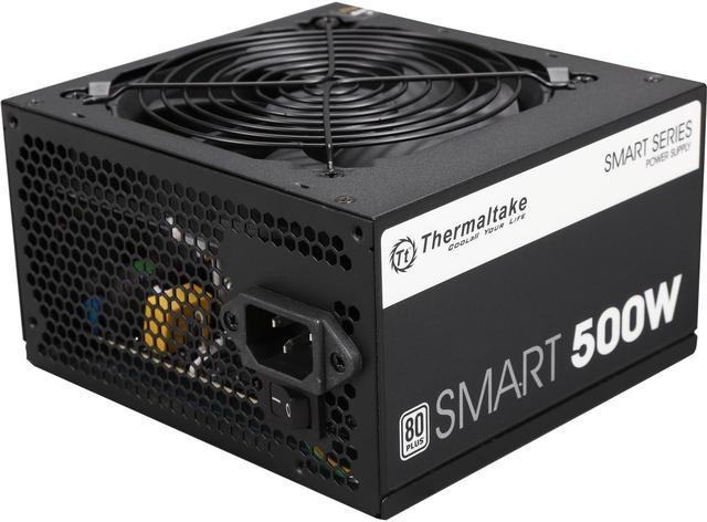 Thermaltake Smart 500W 80+ White Certified PSU, Continuous Power with 120mm  Ultra Quiet Cooling Fan, ATX 12V V2.3/EPS 12V Active PFC Power Supply