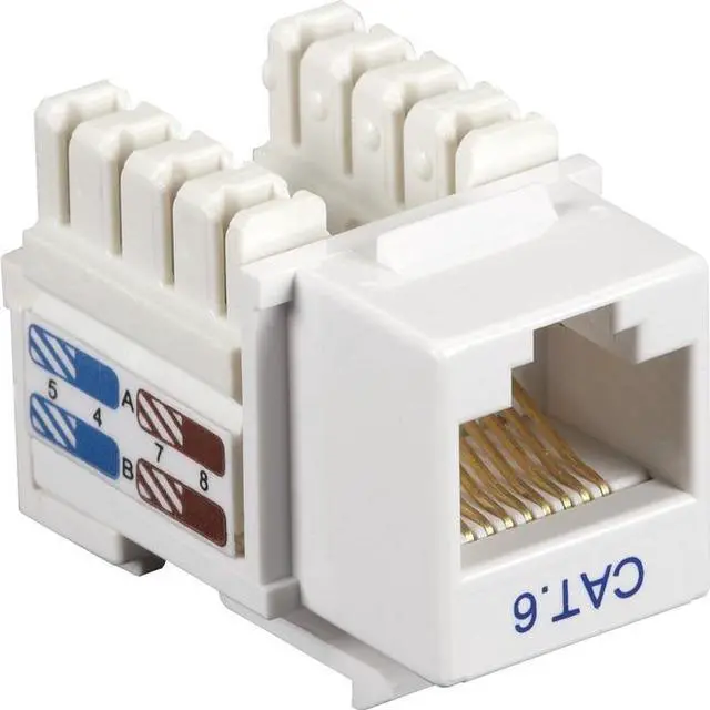 Alt view image 2 of 8 - Black Box CAT6J-WH-25PAK CAT6 Keystone Jack - Unshielded, RJ45, White, 25-Pack