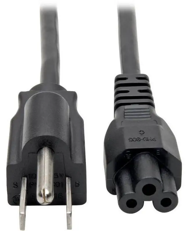 Alt view image 2 of 6 - Tripp Lite Model P013-003 3 ft. Standard Laptop/Notebook Power Cord, 10A (NEMA 5-15P to IEC-320-C5) Connector A NEMA 5-15P Connector B IEC-320-C5