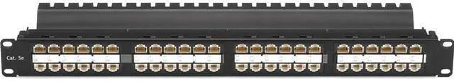 Alt view image 2 of 9 - Black Box SpaceGAIN CAT5e High-Density Feed-Through Patch Panel, Unshielded, 48-Port, 1U