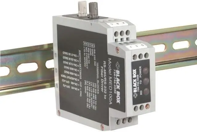 Alt view image 3 of 8 - Black Box Din Rail Rs-232/rs-485 To Fiber Driver