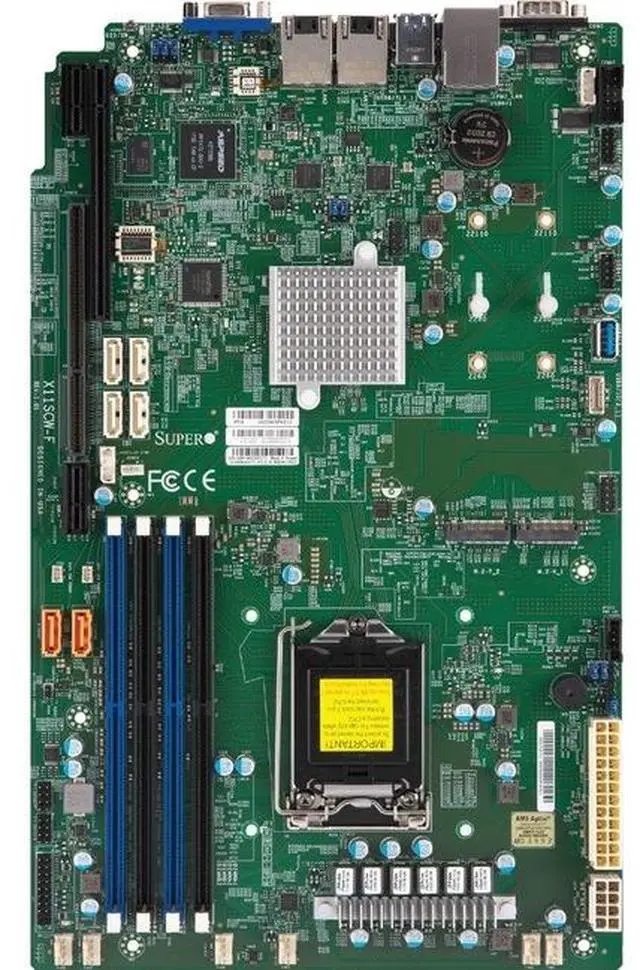 Alt view image 2 of 2 - Supermicro X11SCW-F Server Motherboard - Intel Chipset - Socket H4 LGA-1151