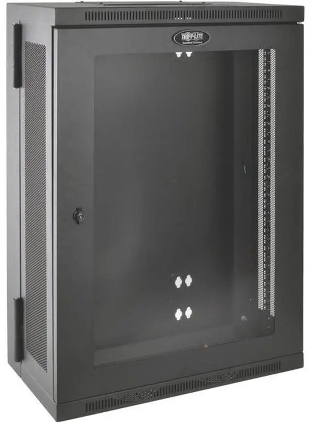 Alt view image 8 of 10 - Tripp Lite 18U Wall-Mount Rack Enclosure Server Cabinet with Clear Acrylic Window, Hinged Back, Low-Profile Patch-Depth (SRW18US13G)