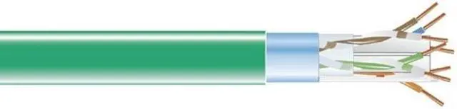 Alt view image 4 of 12 - Black Box EVNSL0617A-1000 CAT6 400-MHz Solid Bulk Cable - Shielded, Plenum, Green, 1000 ft. Spool