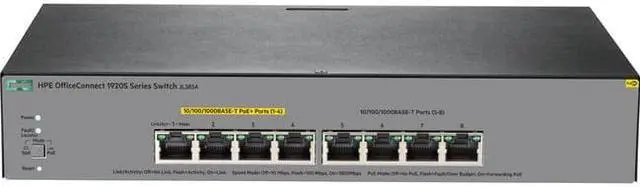 Alt view image 2 of 2 - HPE OfficeConnect 1920S 8G PPoE+ 65W - Switch - L3 - Managed - 4 x 10/100/1000 (PoE+) + 4 x 10/100/1000 - desktop, rack-mountable, wall-mountable - PoE+ (65 W)