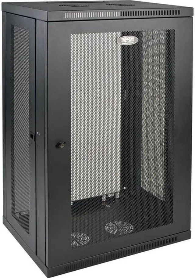 Alt view image 8 of 20 - Tripp Lite 21U Low-Profile Switch-Depth Wall-Mount Rack Enclosure Server Cabinet (SRW21U)