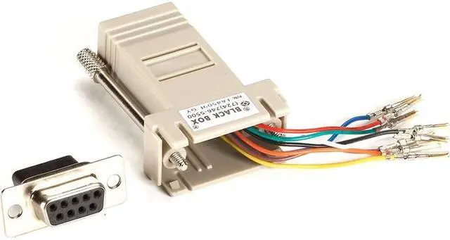 Alt view image 2 of 8 - Black Box DB9 Colored Modular Adapter (Unassembled), Female to RJ-45, 8-Wire, Gray