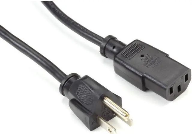Alt view image 9 of 10 - Black Box PC/Monitor Power Cord NEMA 5-15P to IEC-60320-C13 6.5-ft. (2-m)