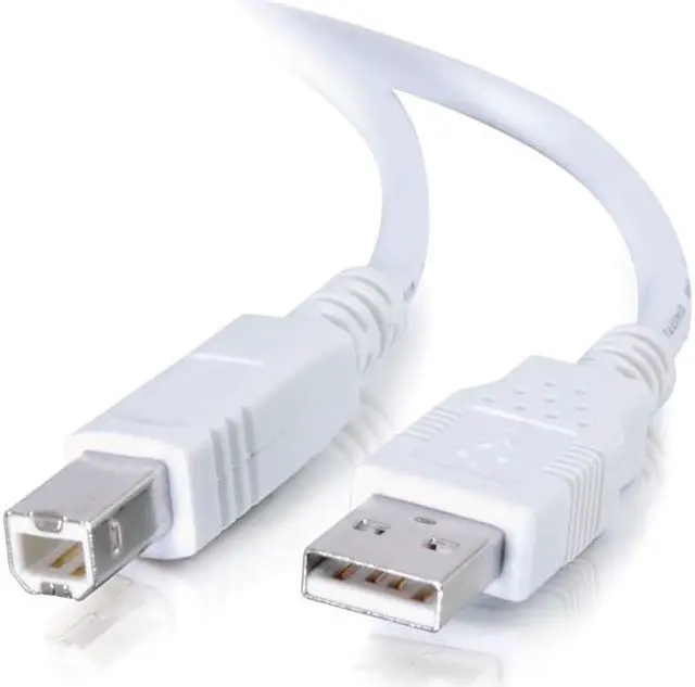 Alt view image 4 of 4 - C2G 3m USB A to B Cable - Printer Cable - USB Cable - USB 2.0 - 10ft White - Type A Male - Type B Male - 10ft - White