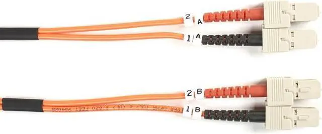 Alt view image 2 of 2 - OM1 62.5/125 MULTIMODE FIBER OPTIC PATCH CABLE - OFNR PVC, SC-SC, ORANGE, 2-M (6