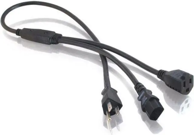 Alt view image 9 of 9 - 3FT 16 AWG 1-TO-2 POWER CORD SPLITTER (NEMA 5-15P