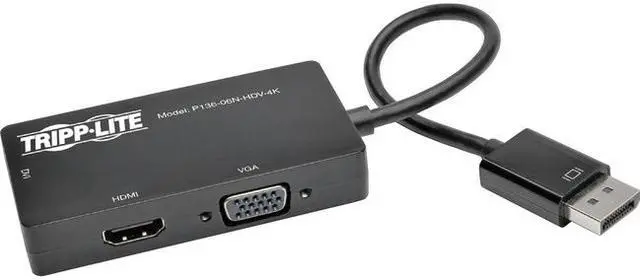Alt view image 5 of 6 - Tripp Lite P136 06N HDV 4K Displayport 1.2 to VGA/DVI/HDMI Converter Adapter 4K x 2K   DisplayPort/HDMI/DVI/VGA for Audio/Video Device