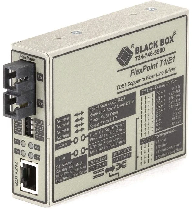 Alt view image 3 of 5 - Black Box FlexPoint Modular Media Converter, RS-232 to Fiber, Single-Mode, 30 km, SC (me662a-ssc)