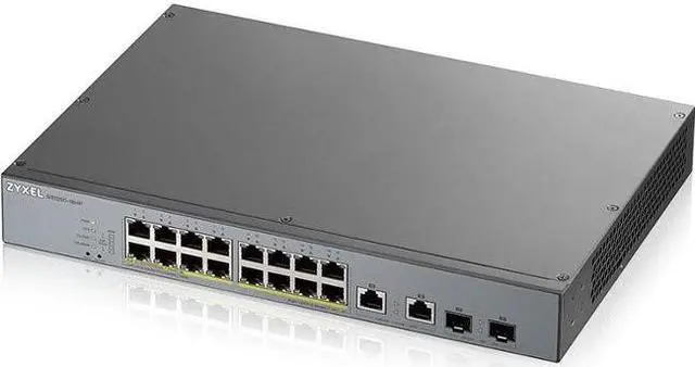 Alt view image 7 of 11 - ZyXEL GS1350-18HP 16-Port Gigabit Smart Nebula Cloud Managed PoE Switch, 16 PoE+ Ports at 250W with 2 SFP Uplinks