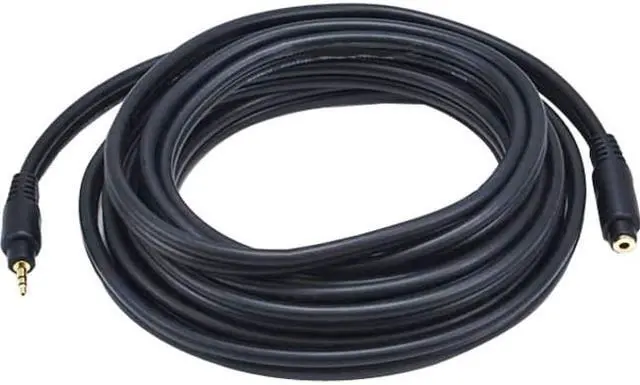 Alt view image 7 of 9 - Monoprice 15ft Premium 3.5mm Stereo Male to 3.5mm Stereo Female 22AWG Extension Cable (Gold Plated) - Black
