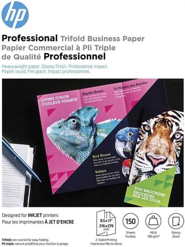 Alt view image 4 of 14 - HP Professional Trifold Business Glossy Brochure 4WN12A