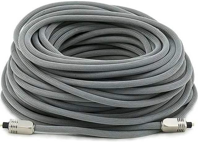 Alt view image 6 of 9 - Monoprice 100ft Premium Optical Toslink Cable w/ Metal Fancy Connectors