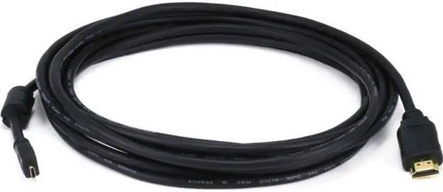 Alt view image 2 of 8 - Monoprice Standard HDMI Cable - 15 Feet - Black | With HDMI Micro Connector, 1080i @ 60Hz, 4.95Gbps, 34AWG