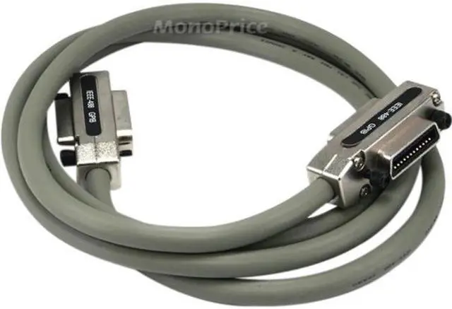 Alt view image 2 of 5 - Monoprice IEEE-488 Cable - 2m - Gray, With Metal Hood