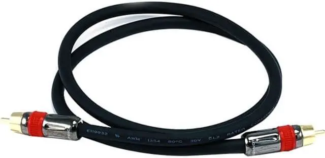 Alt view image 7 of 12 - Monoprice 3ft High-quality Coaxial Audio/Video RCA CL2 Rated Cable M/M RG6U 75ohm Gold connector (for S/PDIF, Digital Co