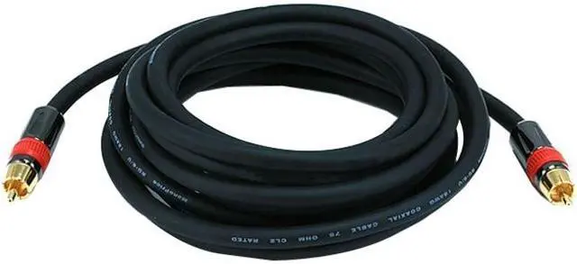Alt view image 3 of 10 - Monoprice 12ft High-quality Coaxial Audio/Video RCA CL2 Rated Cable - RG6/U 75ohm (for S/PDIF, Digital Coax, Subwoofer,