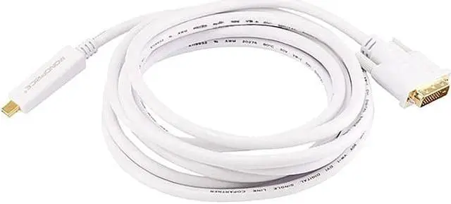 Alt view image 3 of 7 - Monoprice 10Ft 32Awg Mini Displayport To Dvi Cable - White