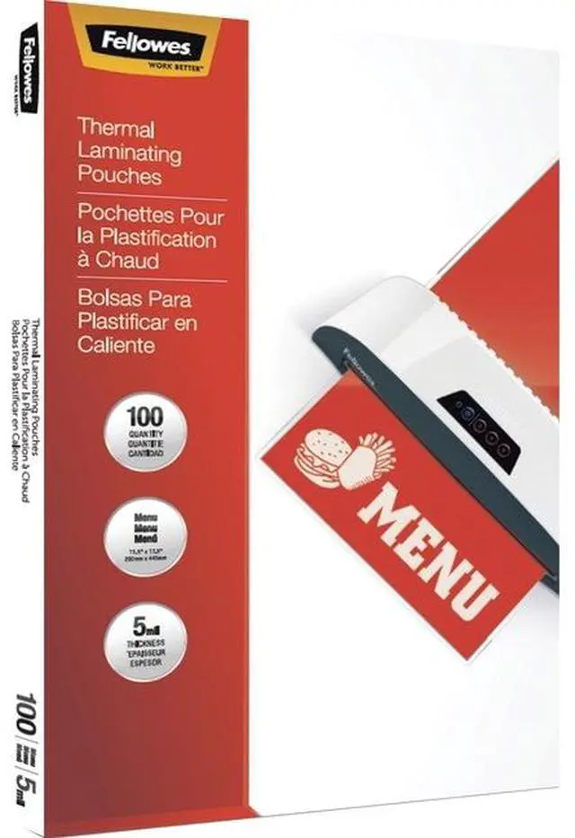 Alt view image 11 of 20 - Fellowes Thermal Laminating Pouches Menu 5 mil 100/Pack 5746001