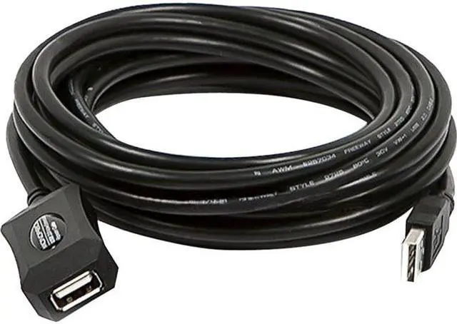 Alt view image 6 of 12 - Monoprice USB 2.0 Extension Cable - 16 Feet - Black | USB Type-A Male to Type-A Female, Active, 20/28AWG, Repeater, Kinect & PS3 Move Compatible