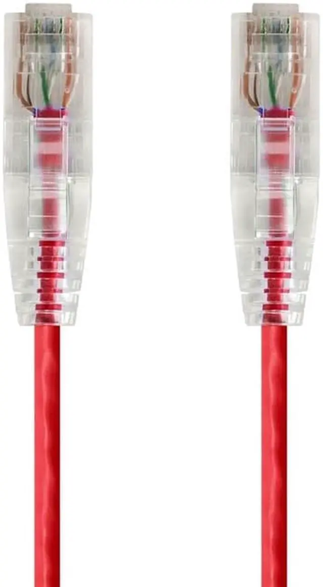 Alt view image 5 of 8 - Monoprice Cat6 Ethernet Patch Cable - 0.5 Feet - Red | Snagless RJ45 Stranded 550MHz UTP CMR Riser Rated Pure Bare Copper Wire 28AWG - SlimRun Series