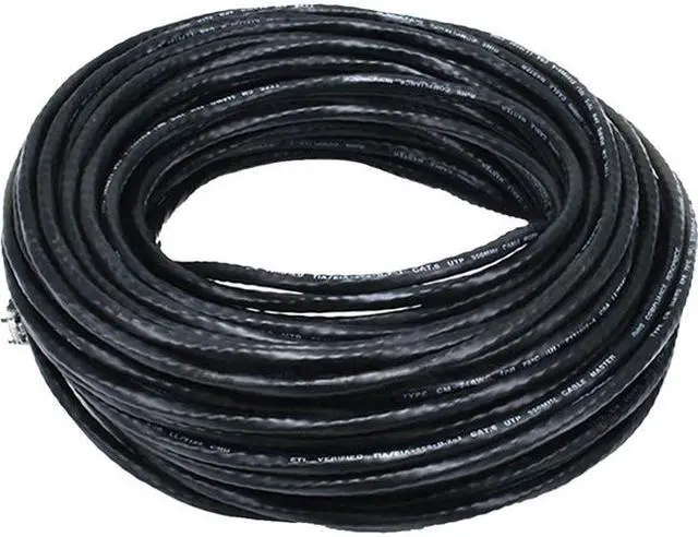 Alt view image 6 of 19 - Monoprice Cat5e Ethernet Patch Cable - 100 Feet - Black | Network Internet Cord - RJ45, Stranded, 350Mhz, UTP, Pure Bare Copper Wire, 24AWG