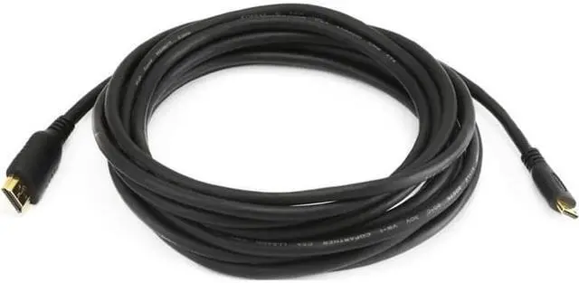 Alt view image 3 of 8 - Monoprice Standard HDMI Cable - 15 Feet - Black | With HDMI Mini Connector, 1080i @ 60Hz, 4.95Gbps, 30AWG