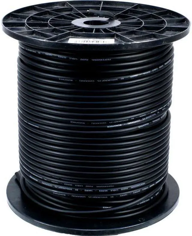 Alt view image 3 of 4 - Monoprice Professional Microphone Bulk 16AWG Cable Cord - 500 Feet - Black | 8.0mm With High-Purity, Oxygen Free Copper Conductors, Braided Copper Shield
